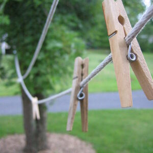 Clothes line hangers and pegs